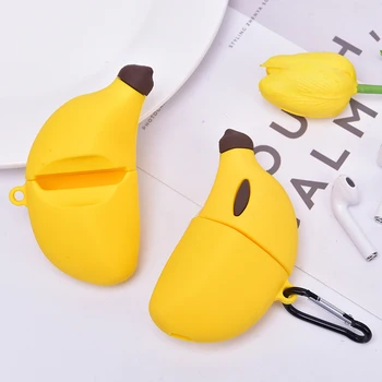 

1PCS Headphone Case Silicone Small Banana Earphone Cover for Airpods 2 1 TWS earphones