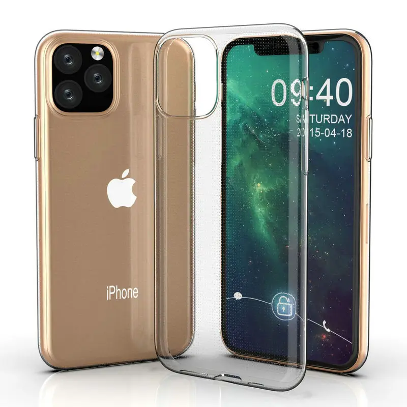 100 шт./лот для iPhone 11 ультратонкий полностью прозрачный чехол из ТПУ с защитой от