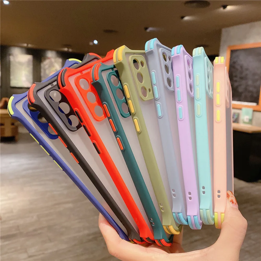 Armor Phone Case For Samsung Galaxy M42 M02 M31 M52 M51 M01 Core M30 M62 M10 Candy Color Shockproof Matte Back Cover kawaii phone cases samsung
