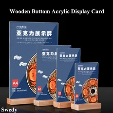 

A6 T / L-Shape Double Sided Plastic Table Acrylic Sign Holders Display Stand Menu Paper Holder Ad Document Poster Holder Frame