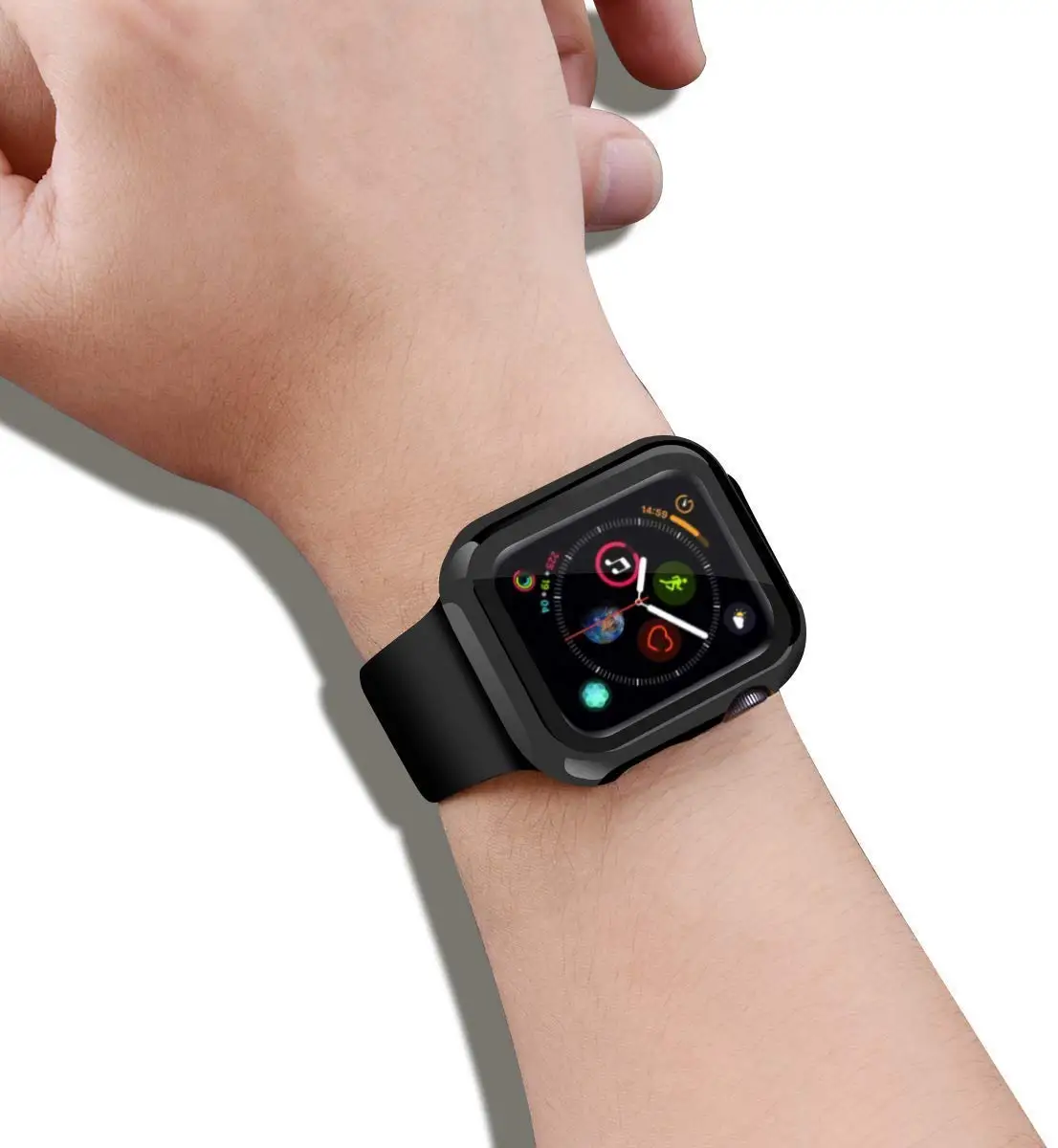 Чехол + закаленное стекло для Apple Watch 40 мм 44 Series 5 4 защита экрана чехол бампер iwatch 3 2
