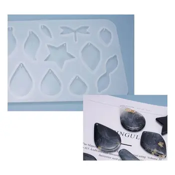 

Crystal Epoxy Resin Mold Earrings Necklace Pendants Casting Silicone Mould DIY Crafts Jewelry Making Tool