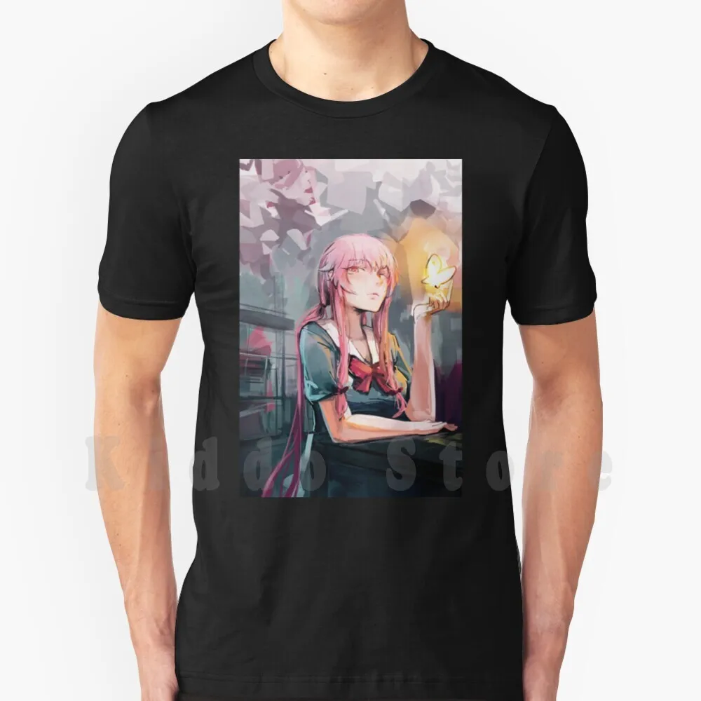 Mirai Nikki T Shirt Print For Men Cotton New Cool Tee Mirai Nikki Anime Manga Future Gasai Yuno Yoshitaka Amano Yukiteru Uryuu