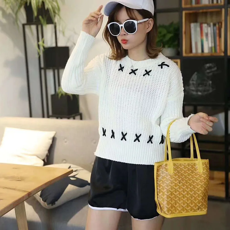 

Short Chic Teenage 2019 Autumn Female Pullovers and Sweaters Girls Knitted Pull Jumper Fashion Elastic Fall Tops Sweater Ladies