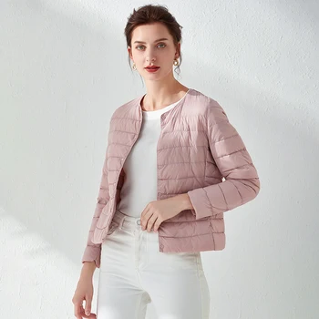 

Pink Female Ultralight Outdoor Coat Top-clothes Winter Warm Casual Slim White Duck-down Jacket Oversize 3XL-4XL Outwear Overcoat
