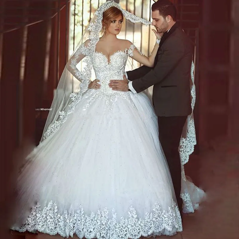 Горячая Распродажа свадебное платье с длинными рукавами Casamento романтическое бальное платье с кружевной аппликацией свадебное платье платья