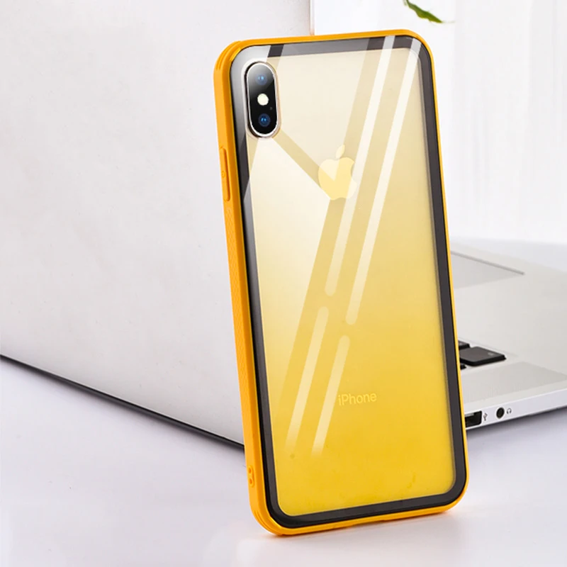 Градиент цвета мягкий чехол для телефона iPhone 11 Pro X XR XS Max 8 7 6 6S Plus анти-осень Мягкий край Простой Модный чехол Apple