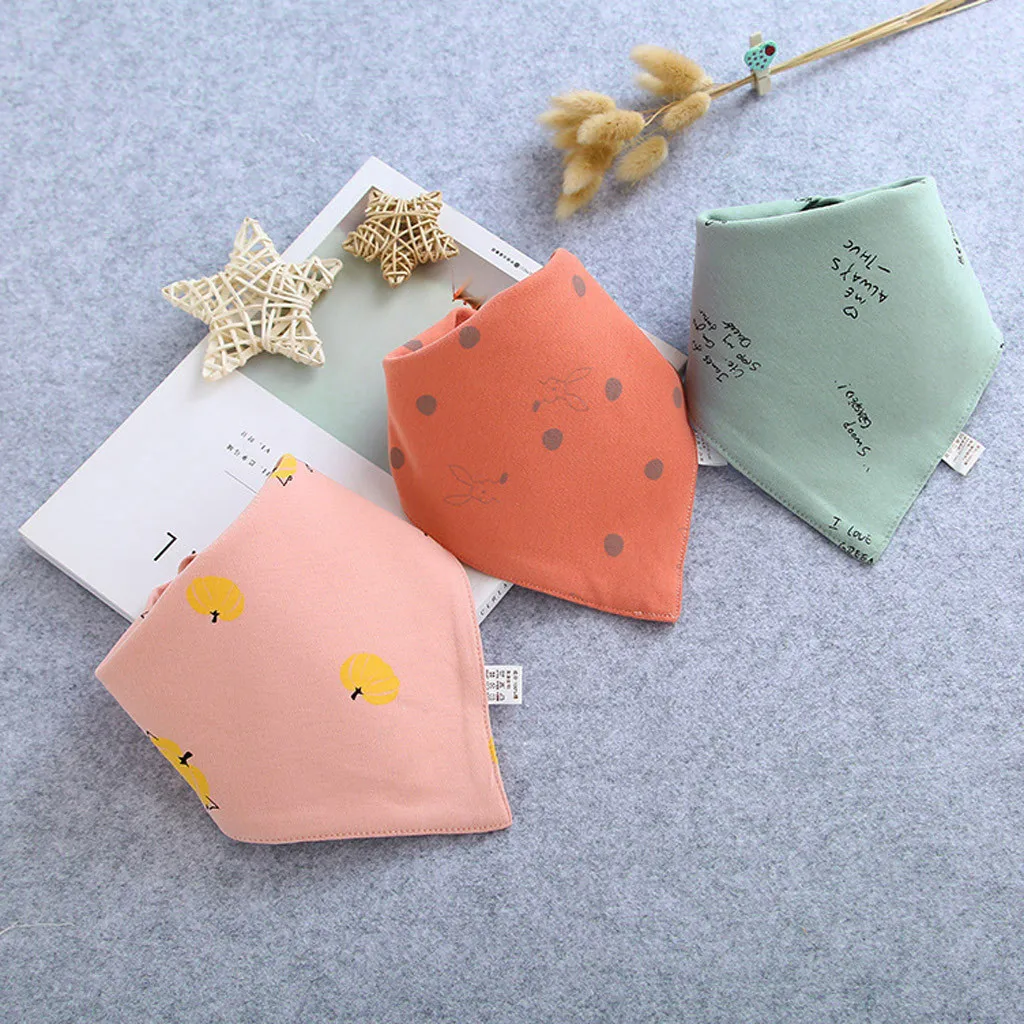 Baby saliva towel bib Baby Bibs Saliva Towel Baby Boys Girls Feeding   bib newborn cotton triangle scarf 3 pencil bears