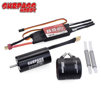 

SURPASS HOBBY 3670 3670 2650KV Brushless Waterproof Motor 3.175mm With Water Cooling Shell With 90A SBEC ESC For RC Boat Parts