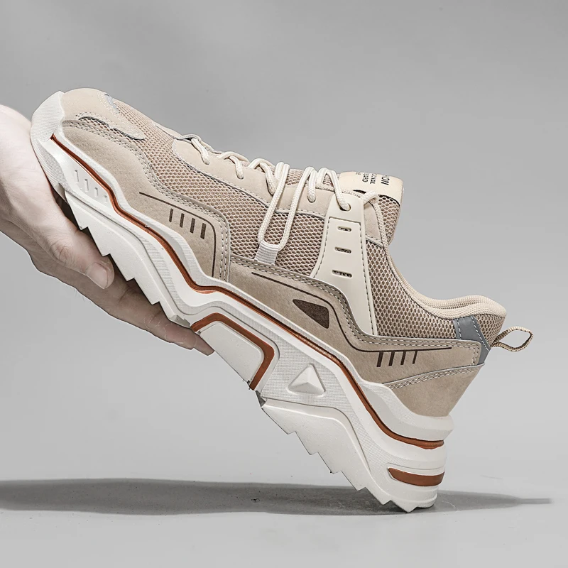 

Men Casual Shoes Genuine Leather & Mesh Comfortable Sneakers for Men Trainers Spring Fashion Male Footwear Zapatillas Hombre