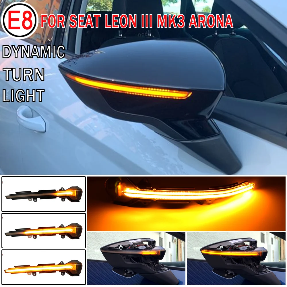 Для Seat Leon III MK3 5F ST FR Cupra Ibiza MK5 V KJ1 Arona KJ7 Динамический указатель поворота боковое