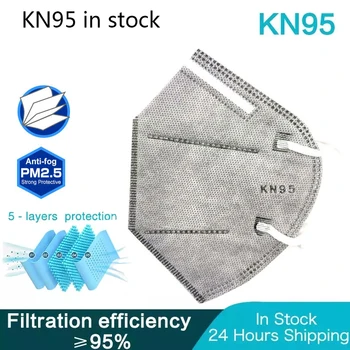 

Reuseable KN95 Mask PM2.5 Anti-fog Protective FPP2 Mouth Mask 5-Layer Dust Respirator Filter Breathable Protective Mascarillas