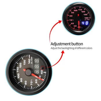 

52mm Pointer 7 Color Oil Temp Gauge Auto Oil Temperature Indicator 40-140℃