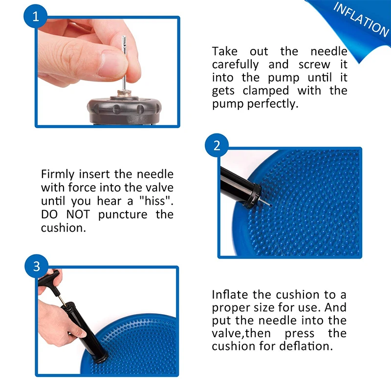 PVC Inflatable Yoga Ball Cushion Balance Pad Massage Fitness Balls Pilates Anti-Stress Ball Fitball Training Home with Pump