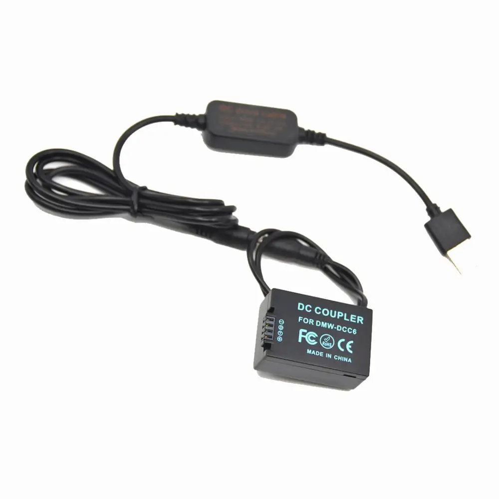 Power bank 5V USB cable+DMW-DCC6 DMW-BMB9 dummy battery for Panasonic Lumix DMC-FZ45 FZ47 FZ48 FZ60 FZ70 FZ72 FZ100 FZ150 Camera