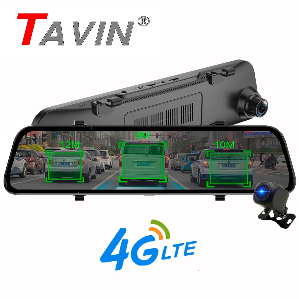 Avin 4G видеорегистратор WIFI Android 8 1 камера 12 дюймов 1080P сенсорный экран умное зеркало