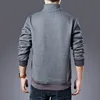 2021 New Winter Zip Up Men s Warm Sweatshirts Black Grey Cotton Casual Thicken Fleece Thermal