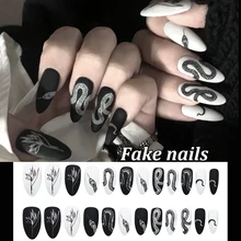 24 шт./компл. панк Змеиный узор черный белый матовый искусственный
