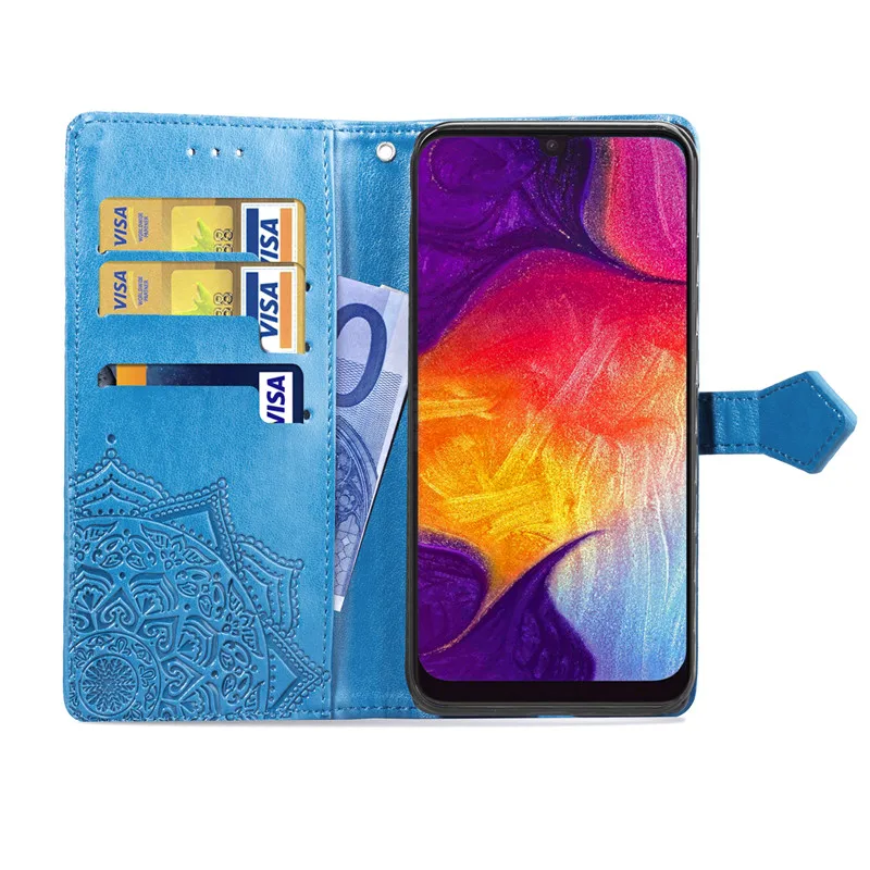 Кожаный флип-чехол для samsung Galaxy A50 A 50 SM-A505F A505 A505F 3D Цветочный чехол для samsung A50 чехол для телефона