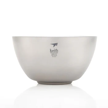 

Keith Titanium Rice Bowl Antibacterial Soup Bowl Salad Noodle Fruit Bowls Anti-Rust Tableware Gift Lightweight 110g 550ml Ti5354