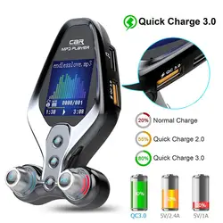 Kit de chargeur de voiture USB mains libres, transmetteur Audio FM Aux sans fil, Bluetooth 5.0, Radio MP3, QC3.0 