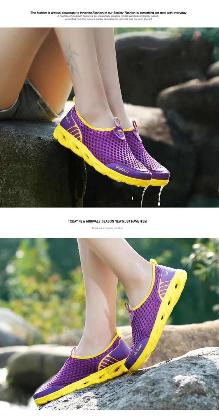 WIENJEE Summer Women Casual Shoes Slip-On Flats Female Breathable Zapatillas Water Sneakers Women Shoes Zapatillas Mujer