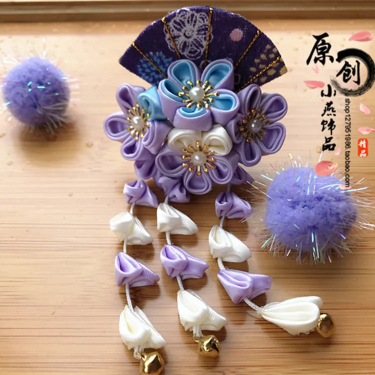 Японская винтажная сиреневая заколка для волос с кисточкой SAKURA шпилька аксессуары для кимоно hanfu аксессуары firkete/Horquilla - Цвет: hairclip 1piece