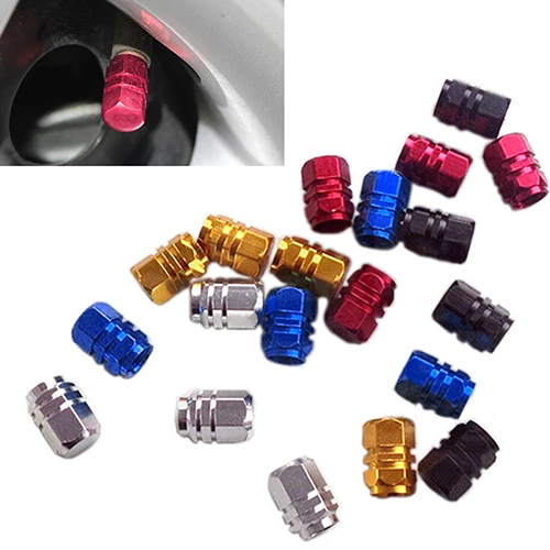 4Pcs Aluminum Tire Wheel Rims Stem Air Valve Caps Tyre Cover Car Truck Bike