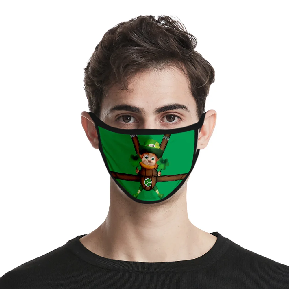

St. Patrick's Day Mask Cosplay Carnival Masks Reusable Washable Adult Kid Mask Cotton Party Props