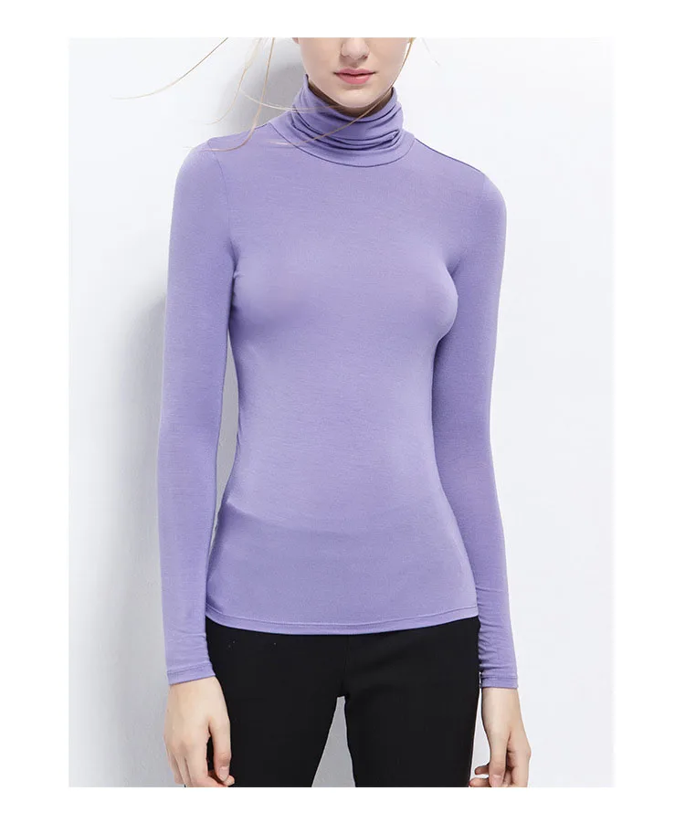 

Women coat 2019 Spring and Autumn Fashion Turtleneck Solid Color