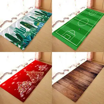 

Brown wooden pad, football field pad, Christmas tree pad, Nordic cactus pad; Digital print boutique flannel door mat