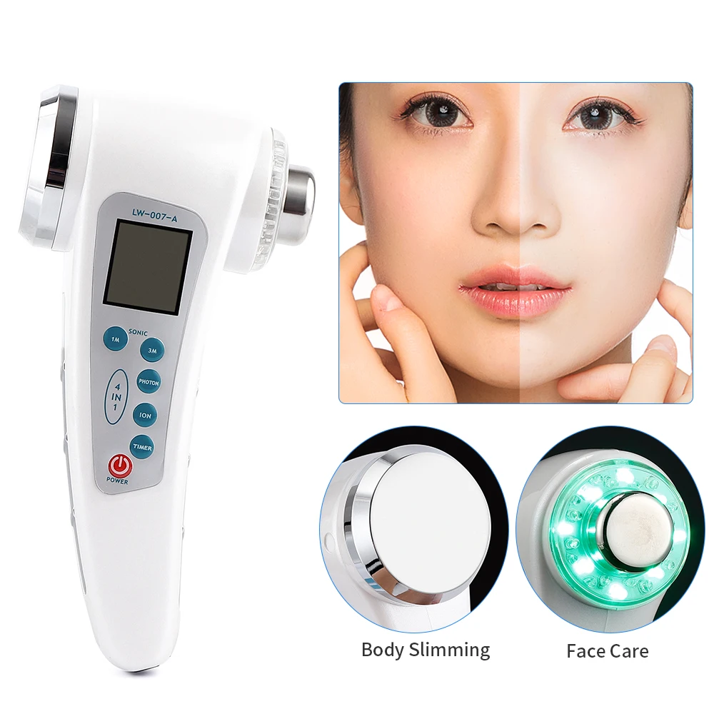 

1Mhz&3Mhz Ultrasonic Face Massager 7 Colors LED Light Facial Photon Ultrasound Therapy Skin Care Body Slim Anti Cellulite Beauty