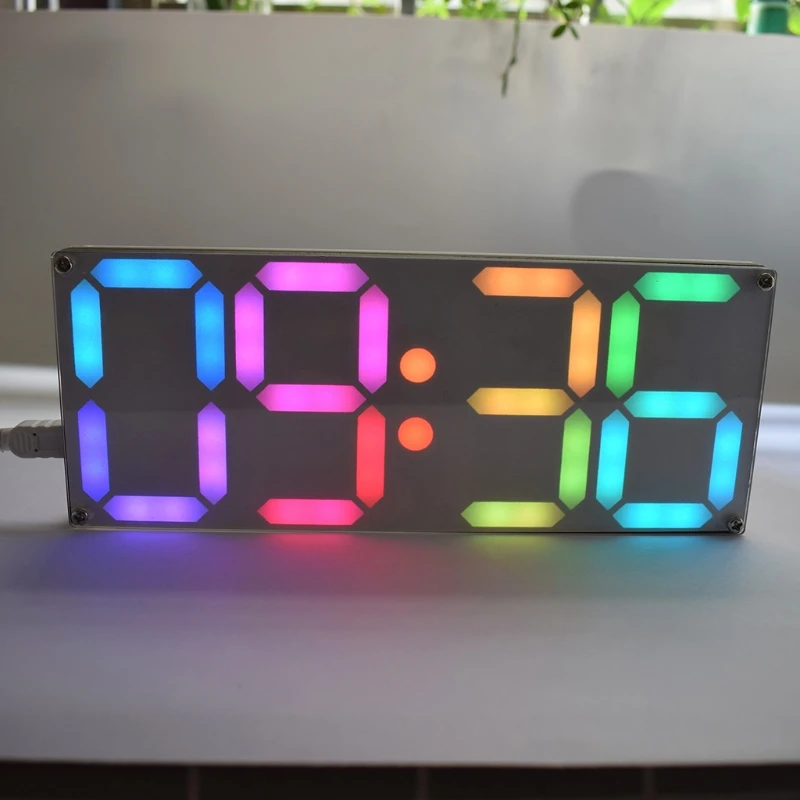 Large Inch Rainbow Color Digital Tube DS3231 Clock DIY kit with customizable colors Electronic kit Gift