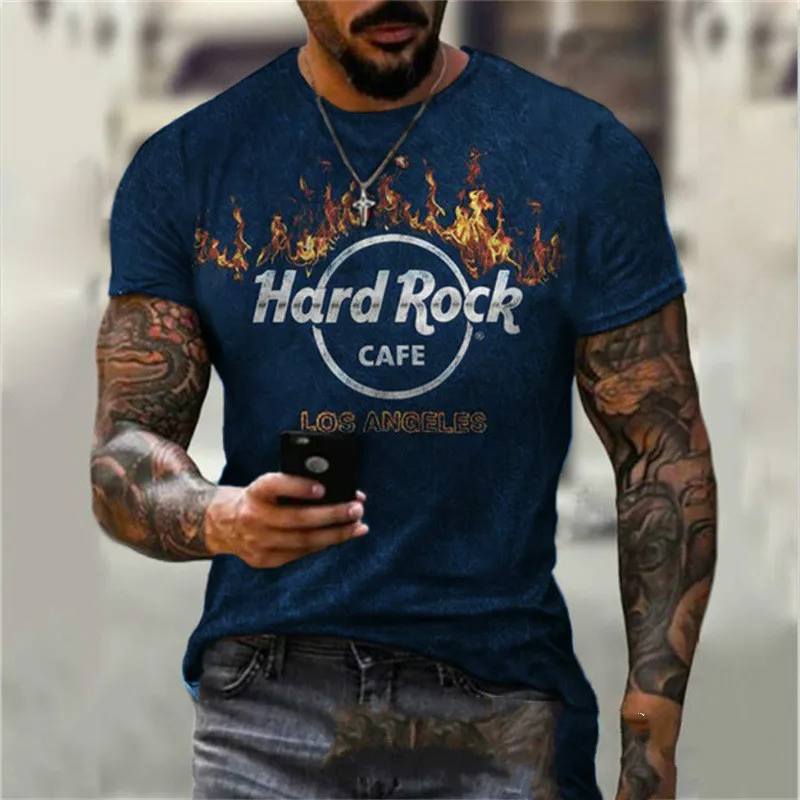 Hard Rock Tshirts Men's Tshirts Rock Printed Men's Shortsleeved