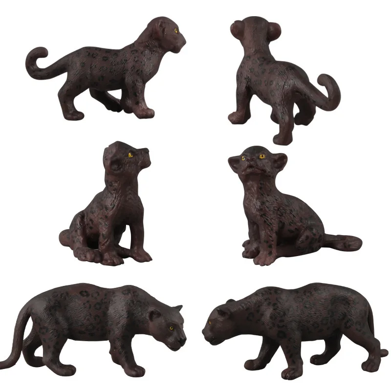 Simulation Panther Figure Collectible Toys Wild Animal Action Figures Kids Animal Cognitive Toys