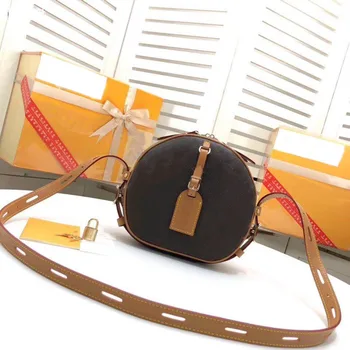 

High quality luxury portable circular ladies bag leather fashion women's hand messenger bag free shipping