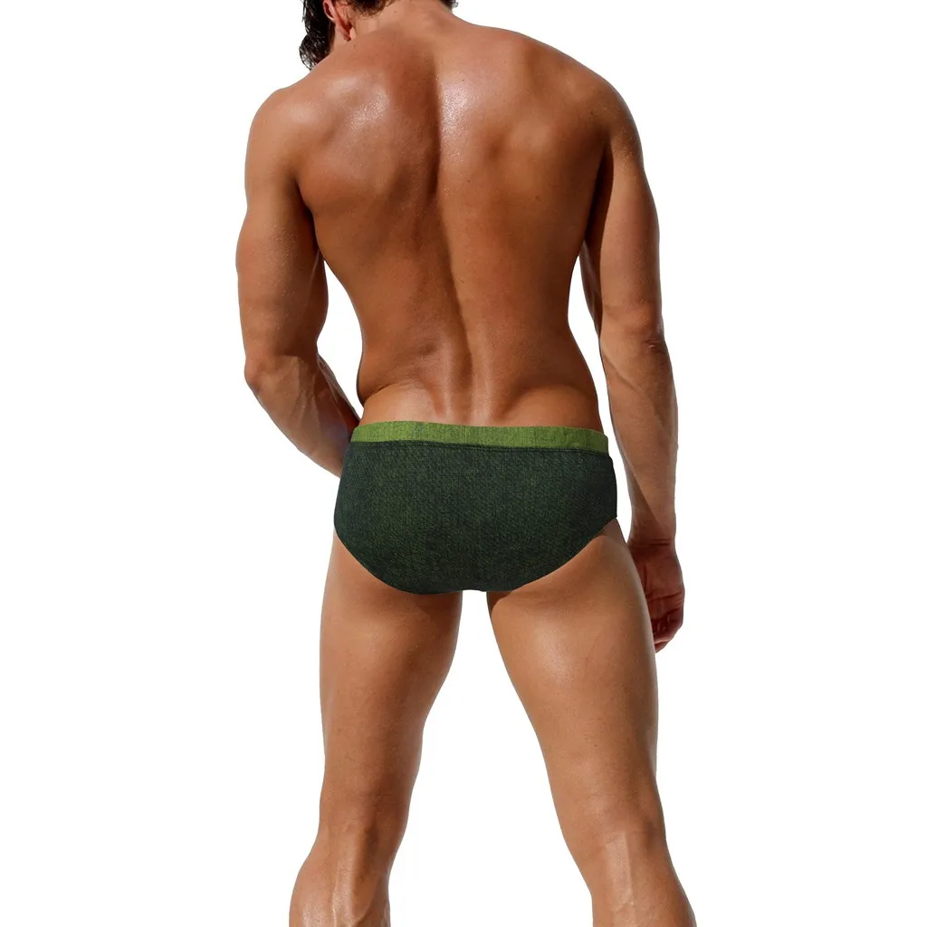 

1PC New Fashion Mens Casual Sexy Breathable Gradient Swimming Trunks Beach Swimming Shorts Briefs Comfortable Swimwears