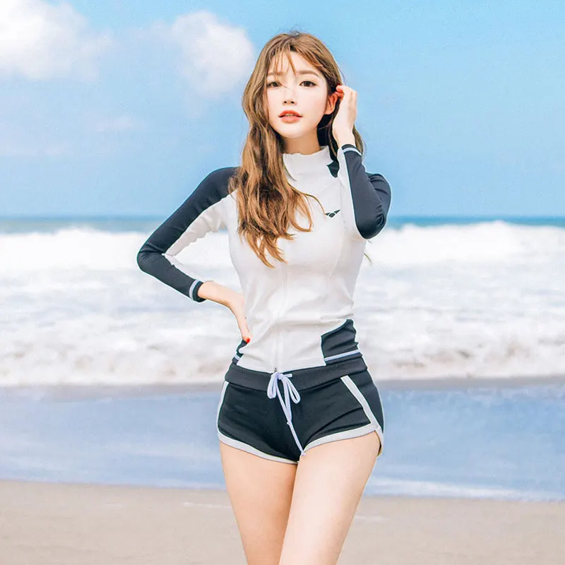 Men and Women's UPF 50 + Rash Guard Long Sleeve UV Sun Protection Swim Shirts, Trunks, Water Beach Surf Swimsuit, Top and Bottom