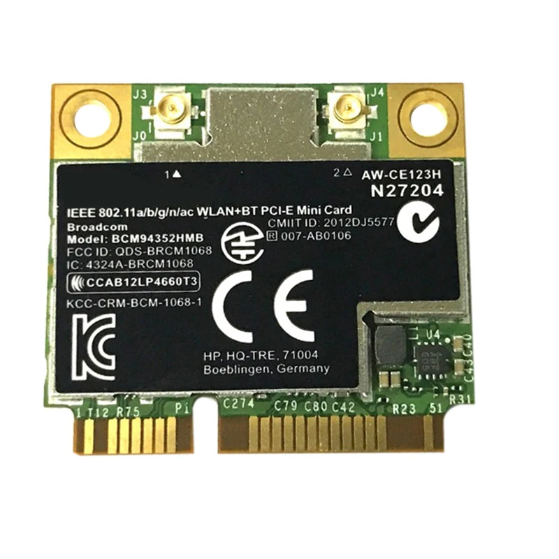 BCM4352 BCM94352HMB Половина мини PCIe PCI-Express беспроводной WiFi WLAN BT Bluetooth карта 802.11AC 867 МГц для 724935-001