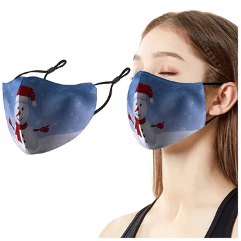 

1PC Adult Face Mask Christmas Cover Stretchy Mask Reusable Washable Safety Breathable Earloop Mask Mondkapjes mascarillas маска