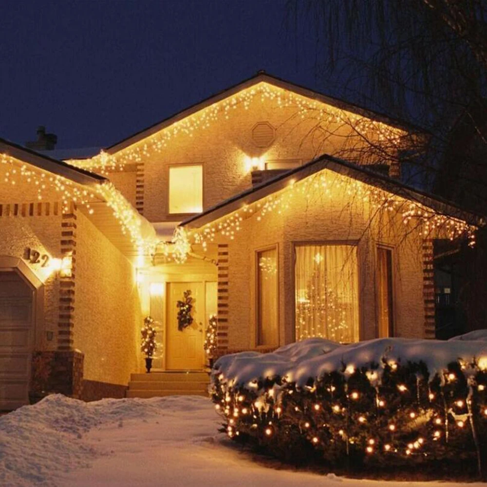 Christmas LED Icicle Hanging Wall Curtain Fairy String Lights Xmas Party Wedding