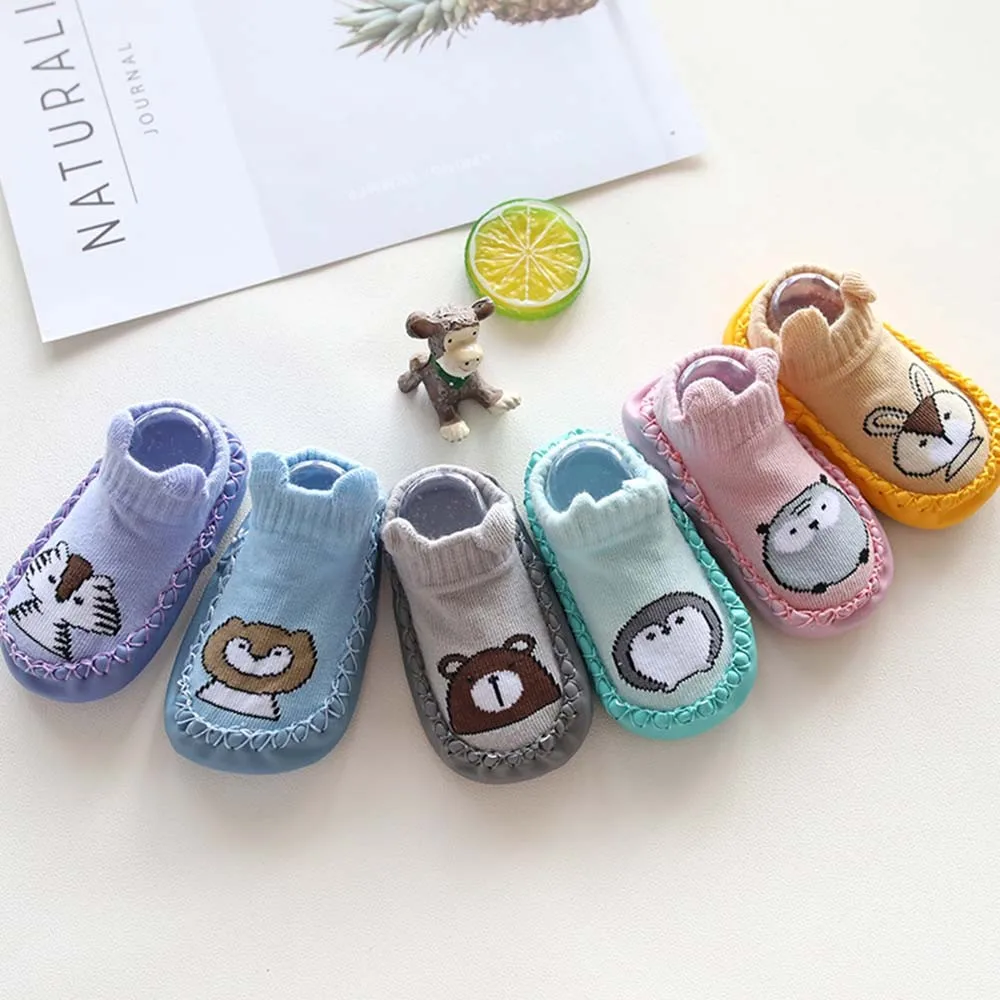 Newborn Baby Socks Cartoon Animal Baby Girls Boys Anti-Slip Socks Slipper Shoes Toddler Kids Winter Keep Warm Boots 6-24M