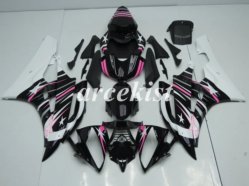 

4 Free Gifts Injection Mold New ABS Motorcycle Full Fairings kit for YAMAHA YZF-R6 2006 2007 06 07 R6 Fairing set black Pink