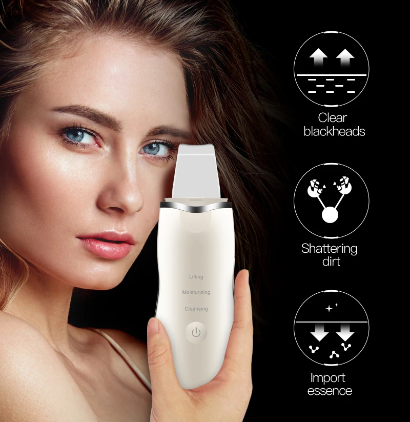 Najtaniej piling kawitacyjny Ultradźwiękowe płuczki skóry do usuwania zaskórników trądzik czyste twarzy Masażer wibracyjny Peeling do twarzy łopata Exfoliator maszyna do czyszczenia zestaw