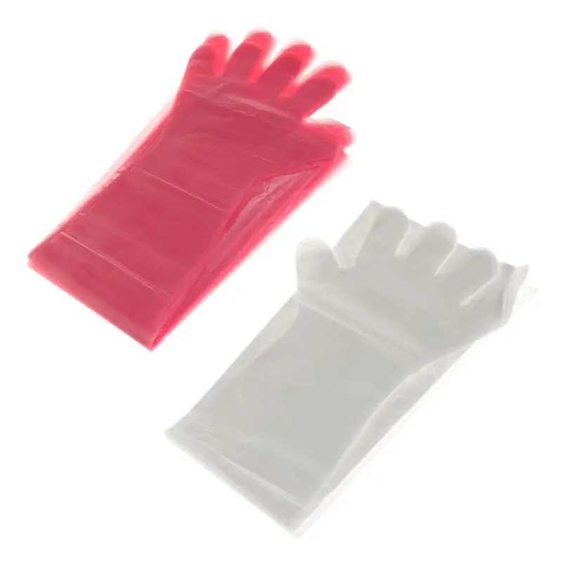 

50Pcs Soft Plastic Disposable Long-Arm Gloves Pack Veterinary Exam Hand Protection Tool For Farm Medical Production Animal