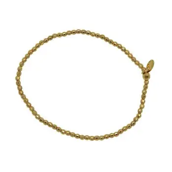 

Elastic bracelet with small silver balls stoned gold plated