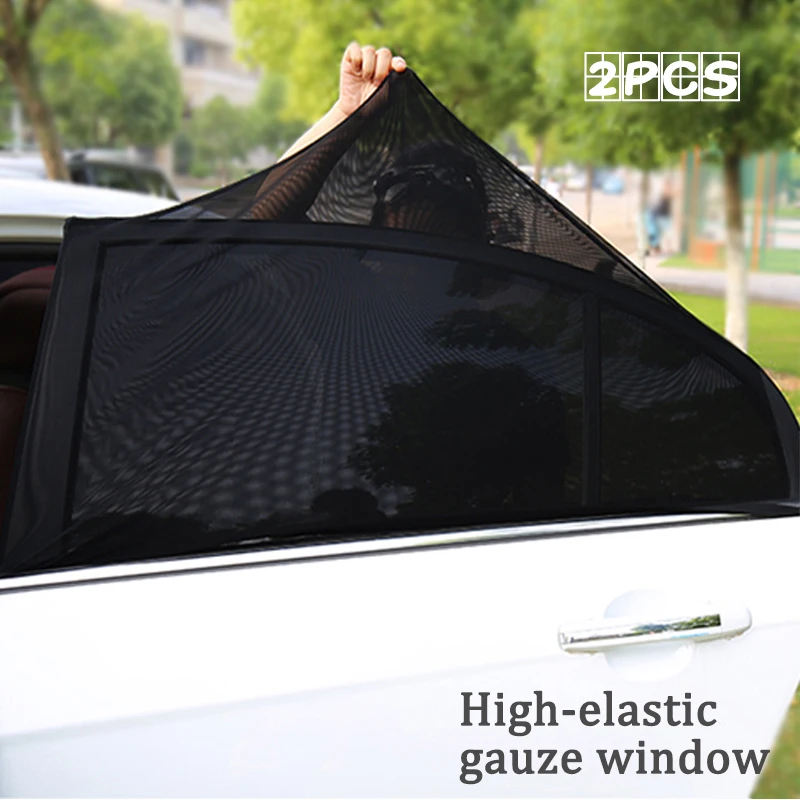 2 uds. Accesorios de estilo de coche parasol de protección UV automática, cortina lateral para ventana, sombrilla de malla, visera protectora para ventana