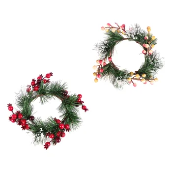 

2Pcs Xmas Garland Decorative Wreath Party Wreath Adornment Christmas Adornment