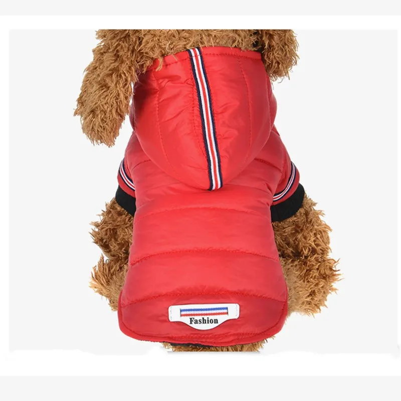 Одежда для собак, зимние теплые куртки для собак, щенков, чихуахуа, одежда с капюшоном для маленьких и средних собак, щенок йоркширского терьера, наряд S-XL - Цвет: Red