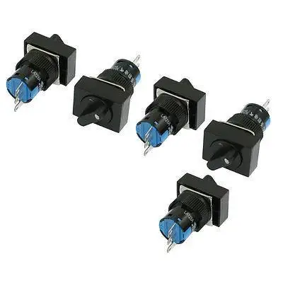 AC 250V 5A прямоугольный 2 положения 1NO 1NC селектор кнопочный переключатель 5 шт